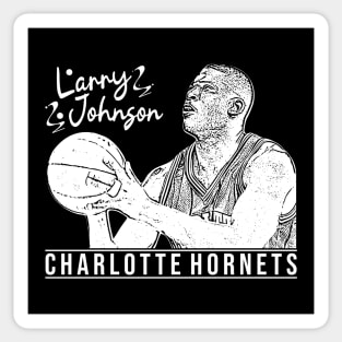 larry johnson | white retro Sticker